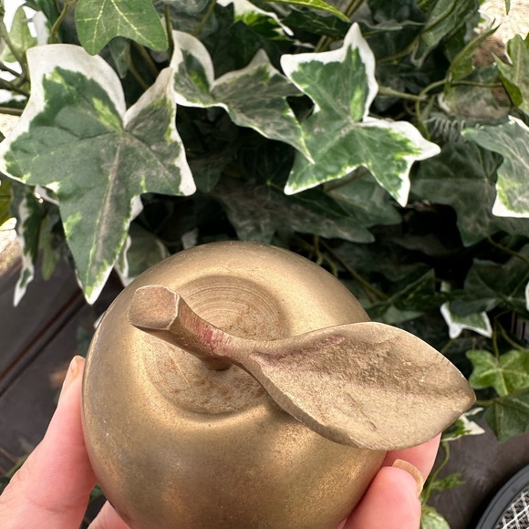 Vintage Solid Brass Apple Bell figurine Teacher Appreciation Gift - Picture 6 of 6